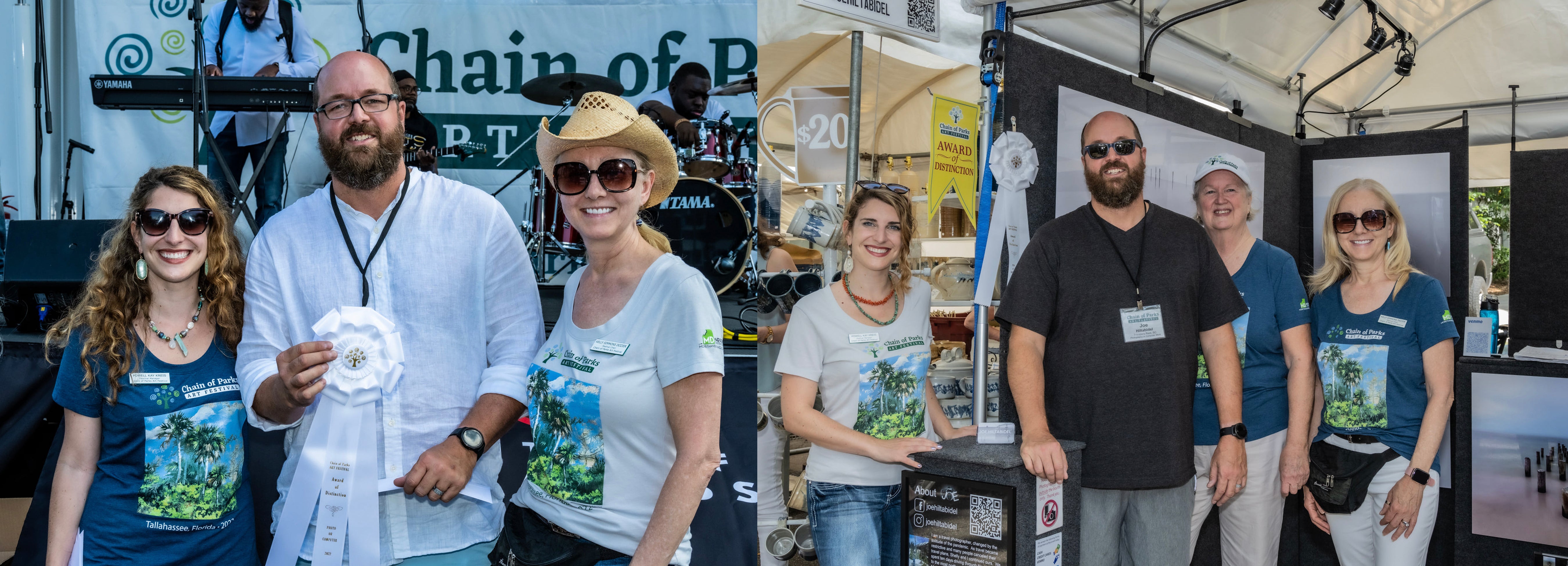 Joe Hiltabidel is shown accepting an Award of Distinction at the Chain of Parks Art Festival in Tallahasse, Florida